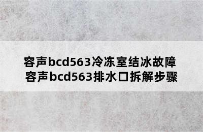 容声bcd563冷冻室结冰故障 容声bcd563排水口拆解步骤